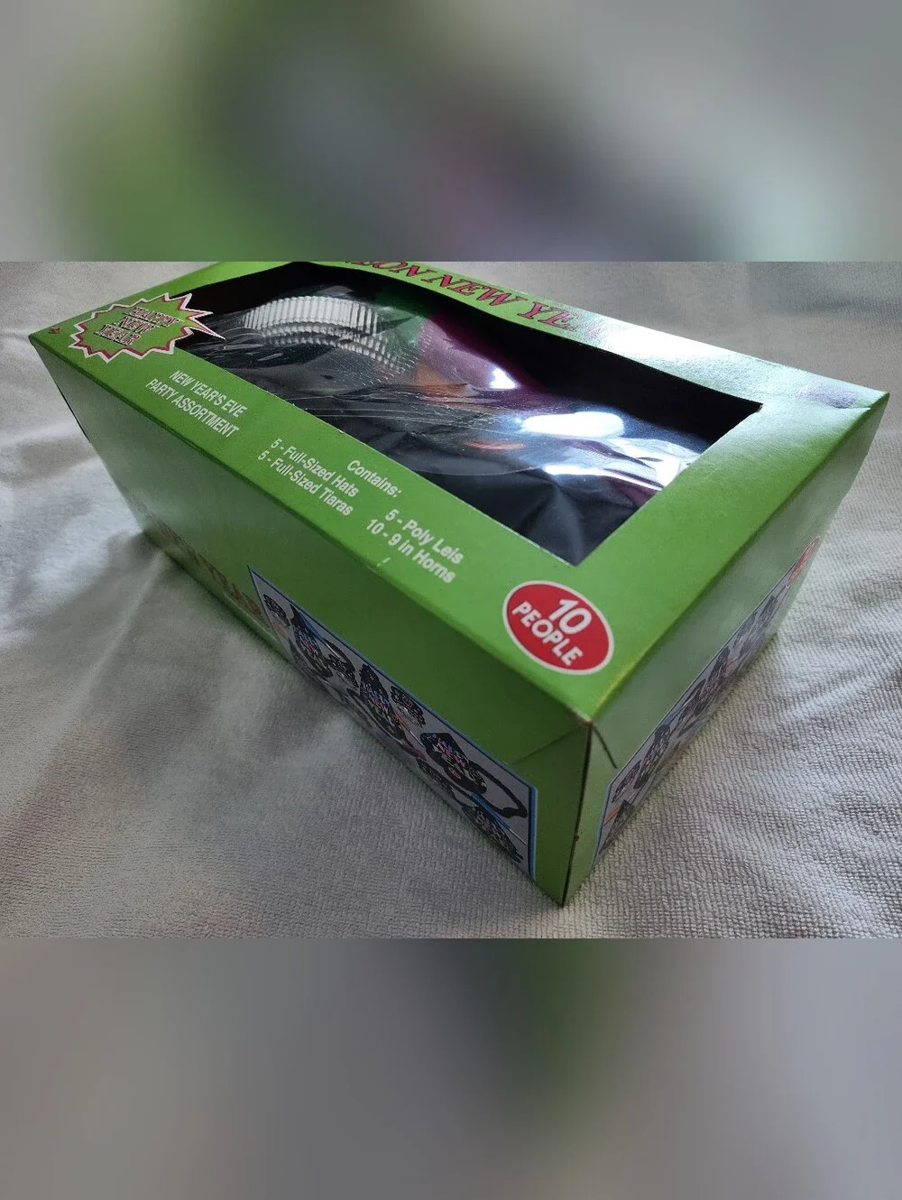 Neon New Year Assortment Party Kit - Green Box with Pink Detail